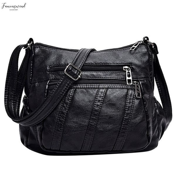 

fashion women shoulder bag pu leather flap bag zipper casual messenger bag for ladies black travel crossbody