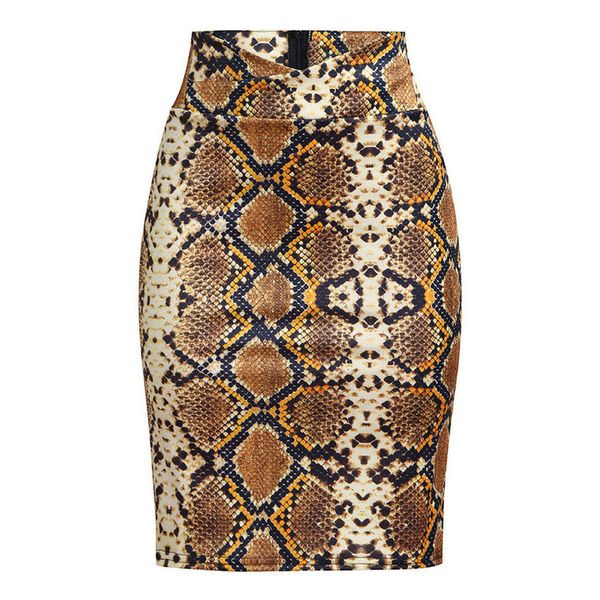 

women skirts 20 colors print flowers polyester women fashion snake print high waisted pencil skirt hip skirt fashion plus size z326, Black