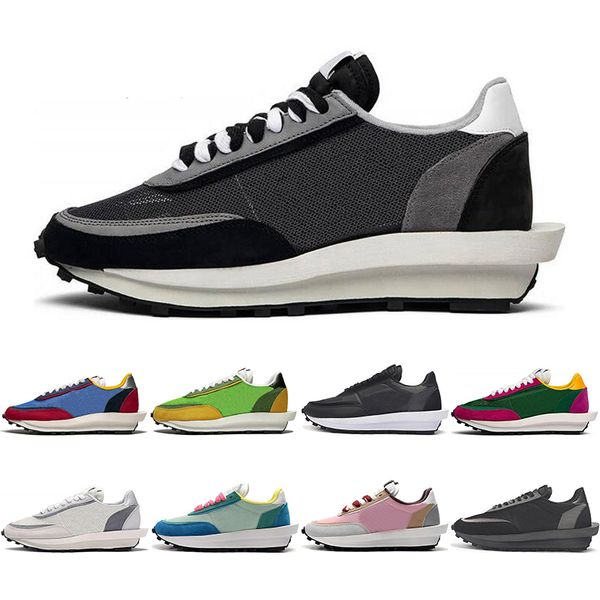 

waffle running walking shoes for men women black grey varsity blue green gusto pink breathable classic outdoor sports sneakers mens trainer