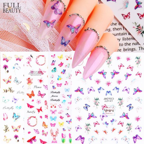 

nail gel manicure 3d wallpaper 4 color net red butterfly series adhesive decals factory direct sales art, Red;pink