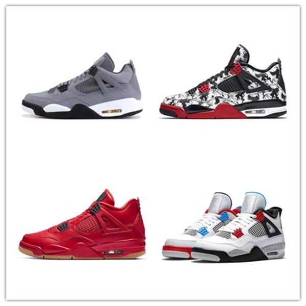 

2020 bred black cat 4 4s basketball shoes men mens white cement encore wings fire red singles stylist sneakers iv pure money trainers