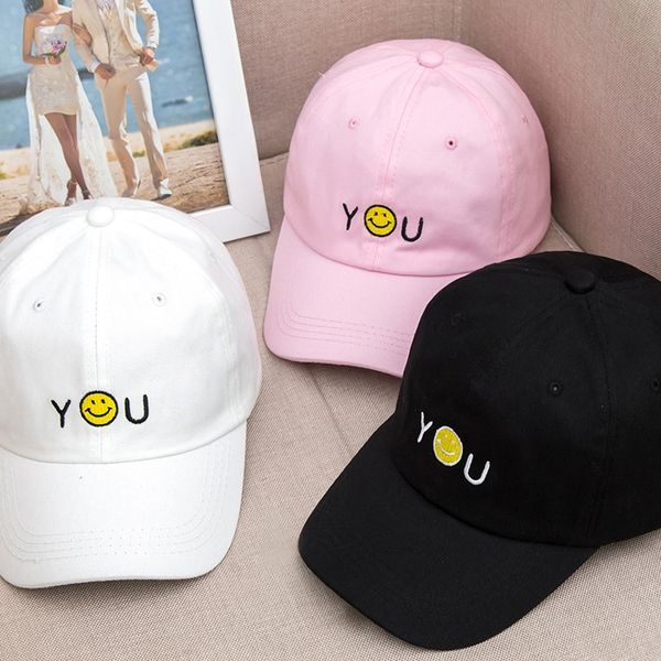 

new smiley letter curved eaves women's baseball breathable men's hip-hop hip-hop sunshade baseball cap sun hat hat sunshade cap, Blue;gray