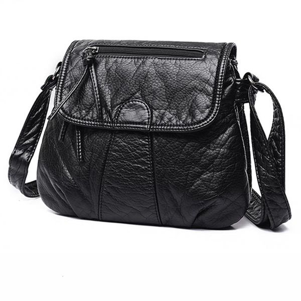 

shoulder bag simple bag leather handbag fashion soft washed wild female models diagonal package small square package