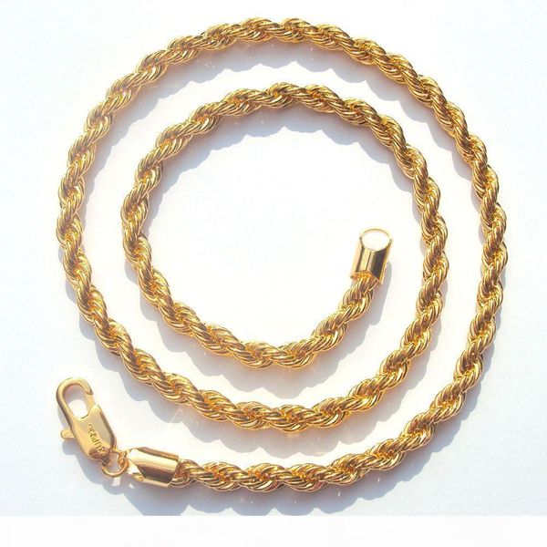 

xupinp chain 6mm 14 k yellow solid gold filled thick twisted braided mens hip hop 24" inch necklace and bracelet set select, Silver