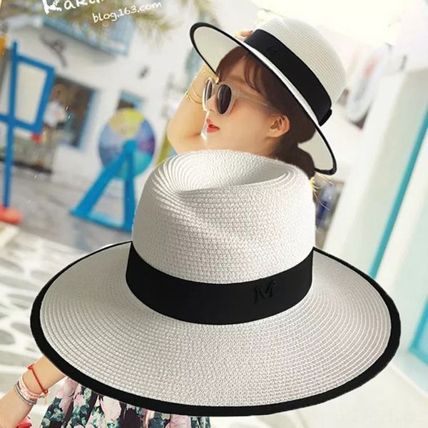 

new women's outdoor shade korean screen straw sun straw hat beach fashion sun hat, Blue;gray