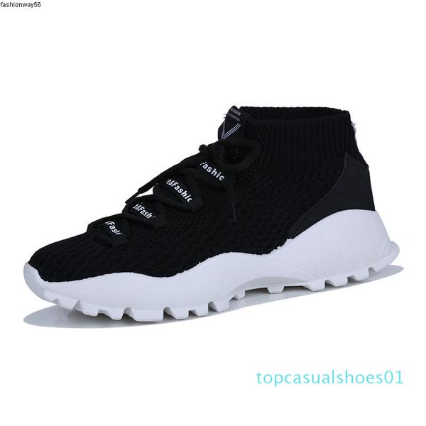

39-44 men shoes super breathable men size sock sneakers comfortable lace up summer male footwear zapatillas hombre t01, Black