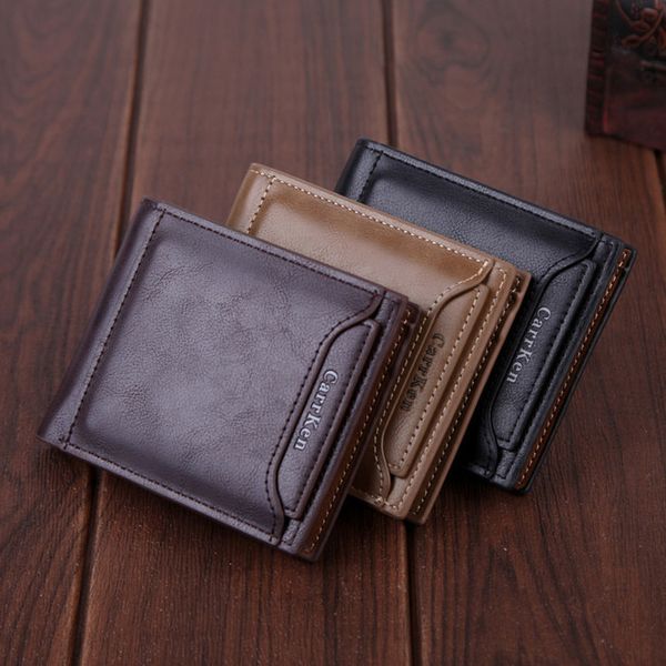 

wallets for men with coin pocket wallet id card holder purse clutch with zipper vintage credit card wallet with coin bag gift, Red;black