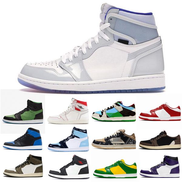 

новейшие 1 1s ог баскетбол спортивная обувь мужчины женщины париж tie dye коренастый dunky varsity красные мужские высокие jumpman кроссовки