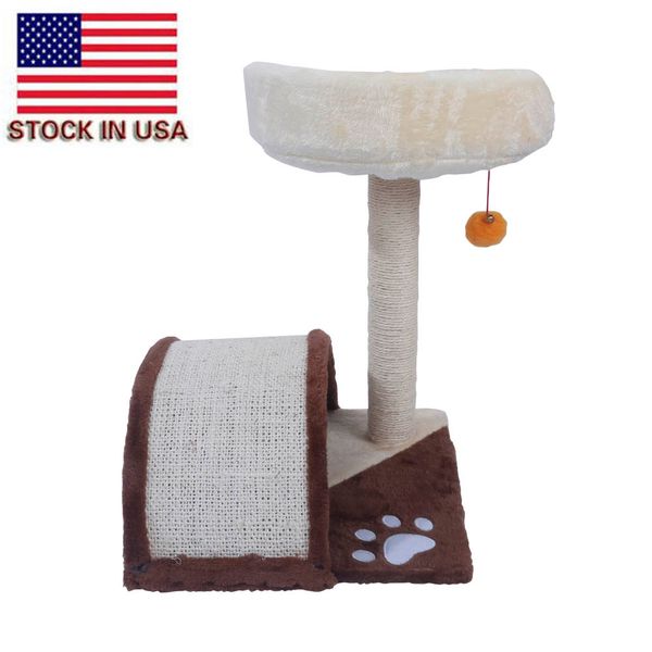 

usa fast shipping 19 inch sisal cat climbing frame cat tree cat toy brown pet cats crawling tool indoor pets toy