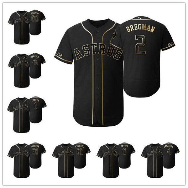 

2019 golden edition houston astros men women youth 27 jose altuve 2 alex bregman flex base baseball jersey, Black