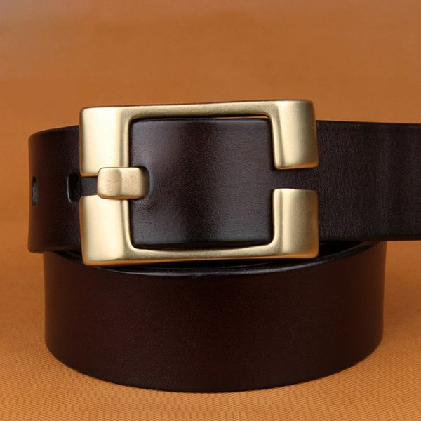 

men's layer cowhide wide needle japanese buckle belt italian leather high-end leather belt, Black;brown
