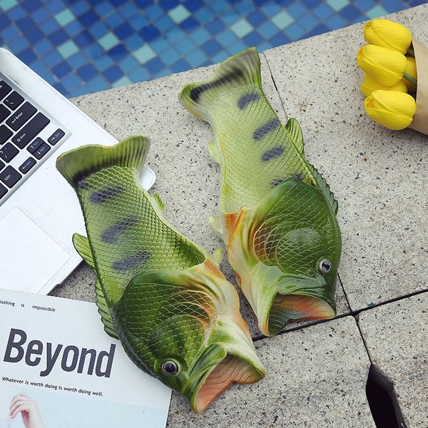 

fish slipper female creative cute slipper husband and wife fish mouth bathroom beach shoes for outdoor wear 2020 new, Black