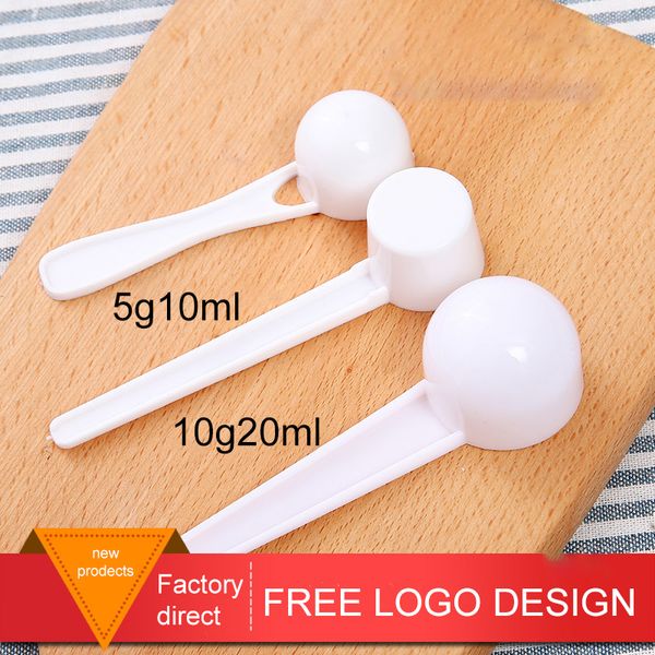 

10ml 5g measuring plastic scoop pp measure spoon plastic measuring scoop 5g round bottom flat measure spoons kitchen tool dropshipping t4101