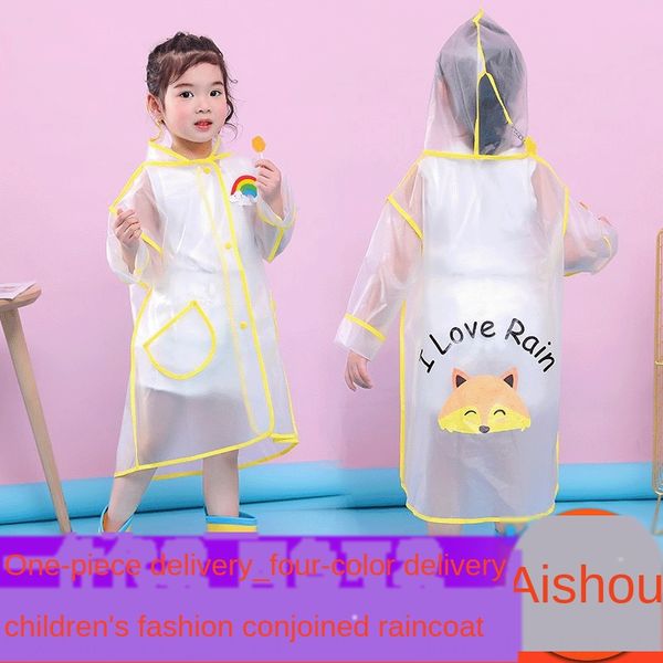 

bm5vz new children's cute new animal-shaped cloak children's animal-shaped cloak eva edge long transparent raincoat waterproof ani, Red;brown