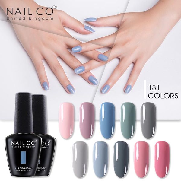 

nailco 131 colors semi permanent nail gel polish winter series led nail art varnish soak off series manicure gel polish glitter, Red;pink