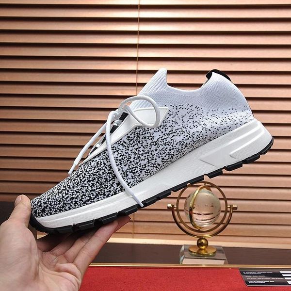

new new arrival prax 01 knit fabric sneakers mens shoes lightweight vintage footwears breathable lace -up men shoes scarpe sportive da uomo, Black