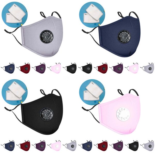 

reusable face mask with air valve dust mask travel windproof riding mask breathable designer printed masks t2i51015 #992#773#448, Black