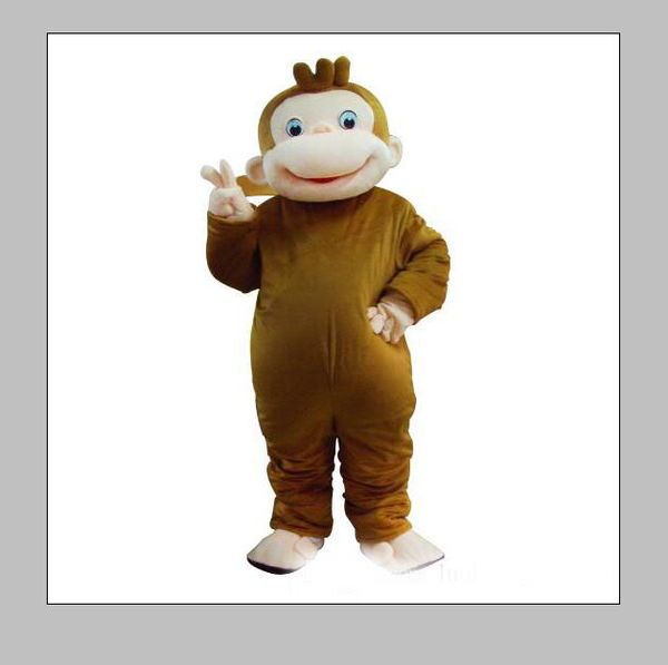 2018 Scimmia a rullo calda di alta qualità Curious George Monkey Costumi Costumi mascotte Costumi dei cartoni animati della mascotte di Holloween