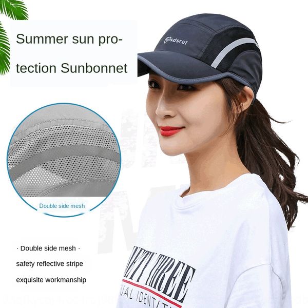 

bwjdy quick-drying sunscreen sunshade men's and protective baseball baseball women's travel cap reflective cap night protective sp, Blue;gray