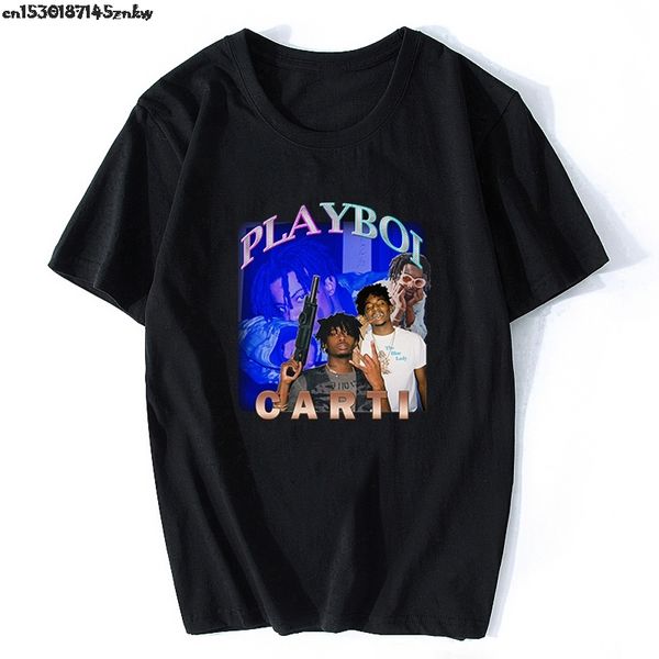 

summer clothing carti playboi rapper hip hop men's aesthetic t-shirts fashion casual streetwear camisetas hombre p37, White;black
