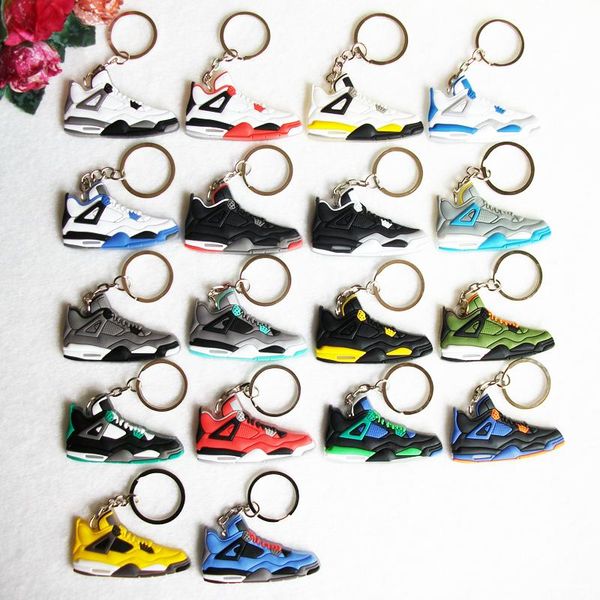 

new mini silicone shoes keychain bag charm woman men kids key ring gifts sneaker key holder key chain 3d sneaker 3d sneaker keychains2020, Silver
