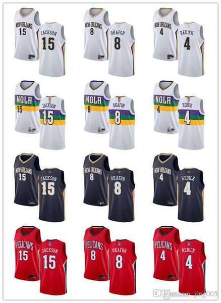 

mensÂ womensÂ youth new orleans pelicans 15 frank jackson 8 jahlil okafor 4 jj redick white navy red custom basketballÂ jerseys, Black;red