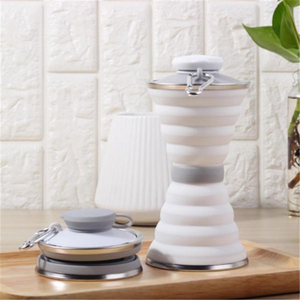 

500ml solide faltbare tragbare reise tasse silikon becher kaffee becher mehrweg sport folding tasse