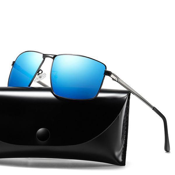 

new european and american anti-blue driving sunglasses square men's polarizing sunglasses outdoor driving, White;black