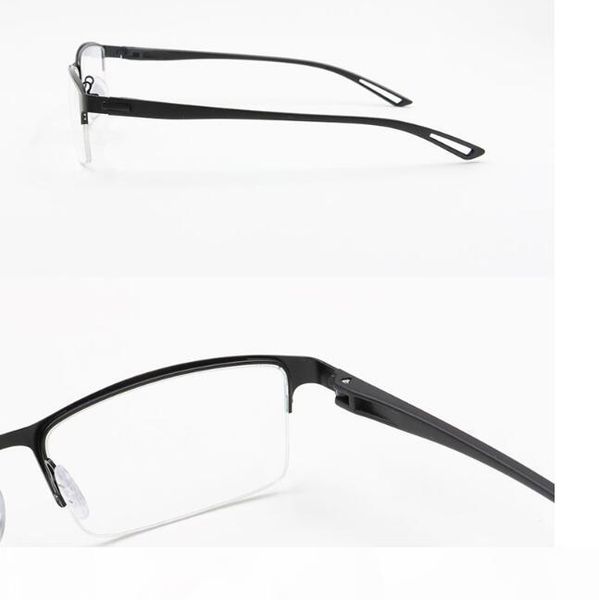 

tr90 titanium alloy glasses frame men semi rimless square eye glass prescription eyeglasses myopia optical frames korean eyewear, Silver