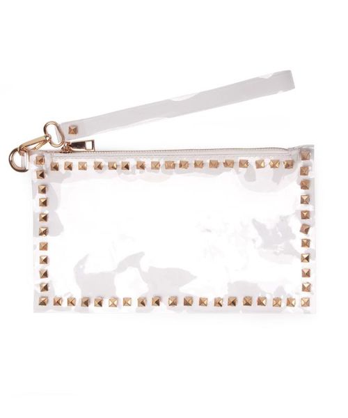 

clear pvc rivet wristlet women transparent crossbody clear rivet clutch dom1061436