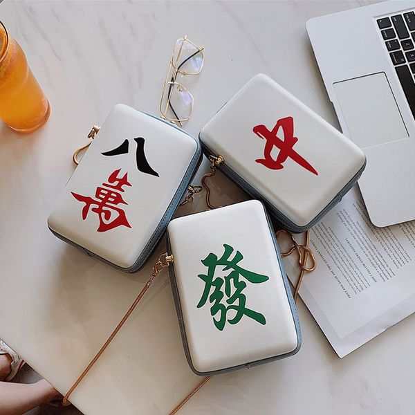 

2020 new women mahjong printing shoulder bags pu leather designer messenger pu bags girls cute crossbody bags purses and handbags
