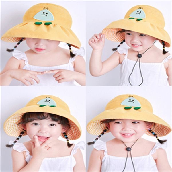 

girl baby sun-proof sunscreen sunscreen big eaves beach hat male empty princess sun hat, Blue;gray