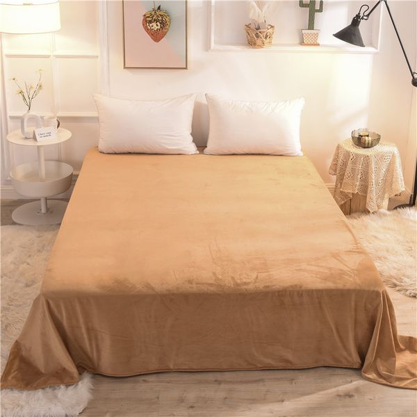 

blanket 180x230cm, 240x250cm, 240x270cm, bedding thickening plus velvet solid color flannel bed sheet blanket xf766-7