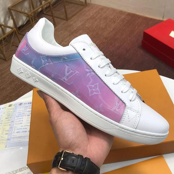 

men shoes casual luxury lace -up fashion sneakers leather luxembourg rubber sole chaussures pour hommes mens shoes fashion footwear drop shi, Black