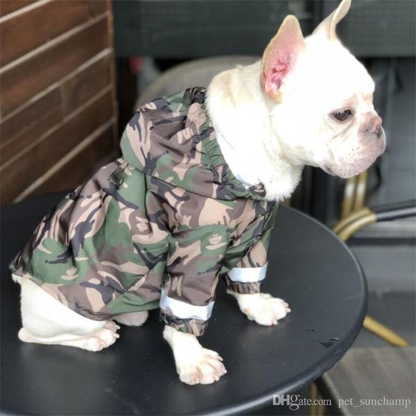 

ins style printed pet raincoats trendy camouflage pattern pets coats outdoor waterproof bulldog classic raincoat apparel