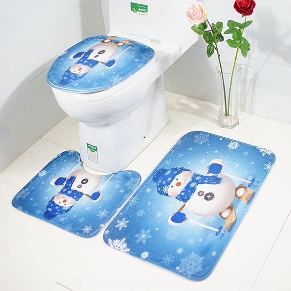 

mdxqd 19 new decoration toilet mat three-piece bathroom 19 new christmas decoration toilet mat three-piece set carpet bathroom christmas car