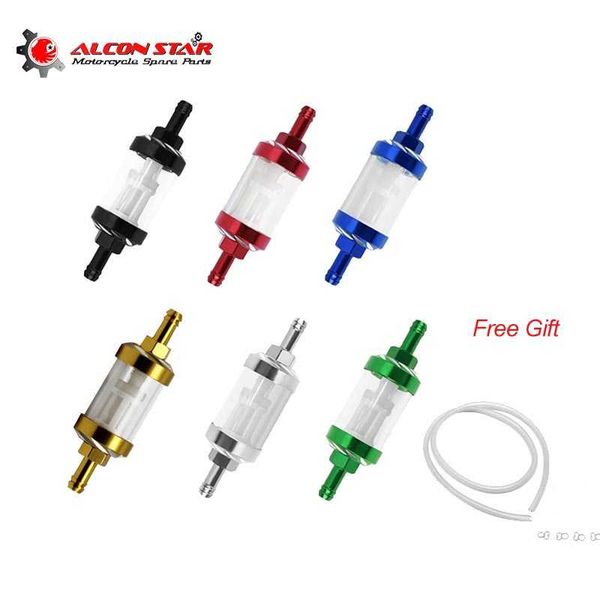 

alconstar-universal 8mm cnc gas inline fuel oil fuel filter motorcycle accessories for atv dirt pit bike oil cleaner filter