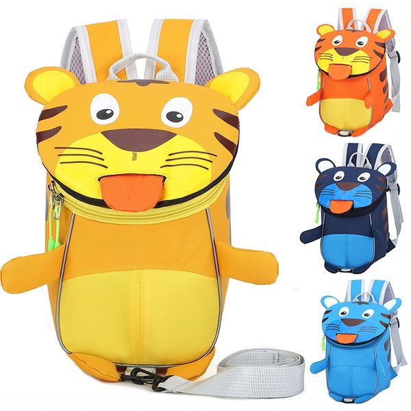 

children's school winter new cartoon cute little tiger kindergarten book with traction traction rope bag schoolbag rope baby backpack