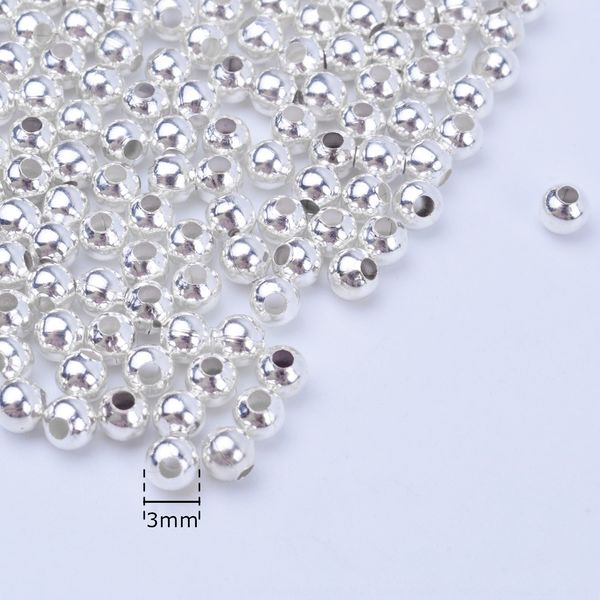 

mgoju tibetan round 3mm perforated silver spacer alloy tibetan silver round 3mm perforated bead smooth surface spacer plain surface beads sc