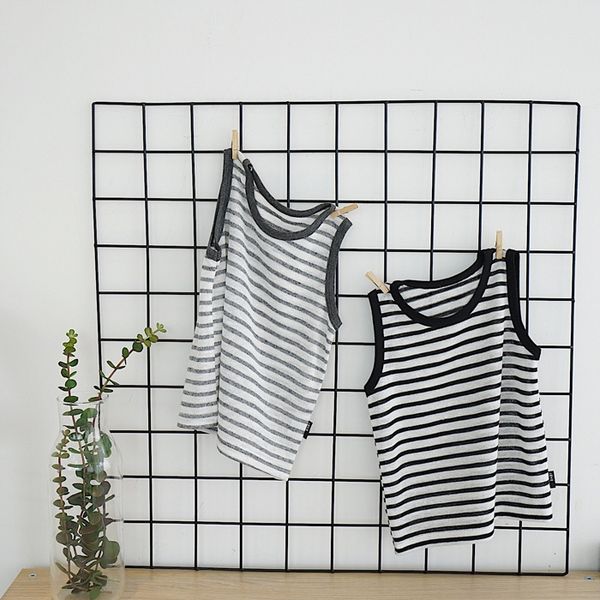 

baby clothes children's summer striped vest boys' linen sleeveless thin baby vest trendy, Blue