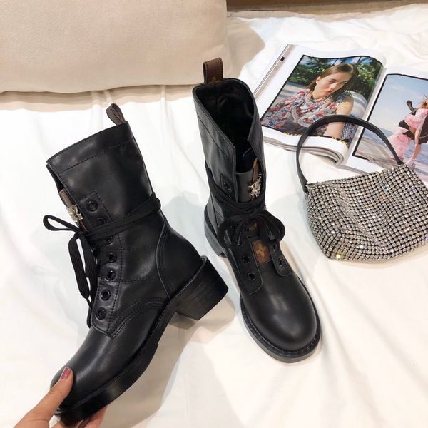 

реальные кожаные на шнурках военные плоские ботинки горячих продавая в начале весны женщин способа конструктора верхнего качества женских бо, Black