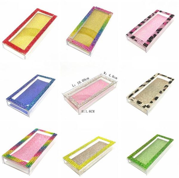 

glitter rhinestone lashes case 3d mink eyelashes empty packaging box bling eyelash pack diamond cases eye lashes plastic boxes gga3553