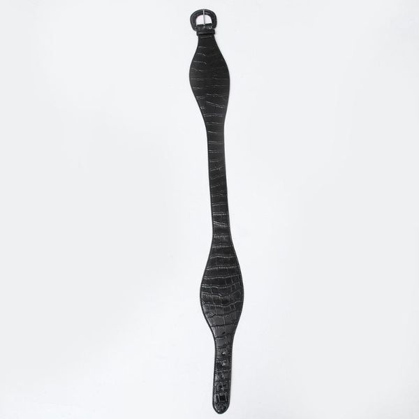 

vintage wide belt sweater waistband women waist strap crocodile print belt black, Black;brown