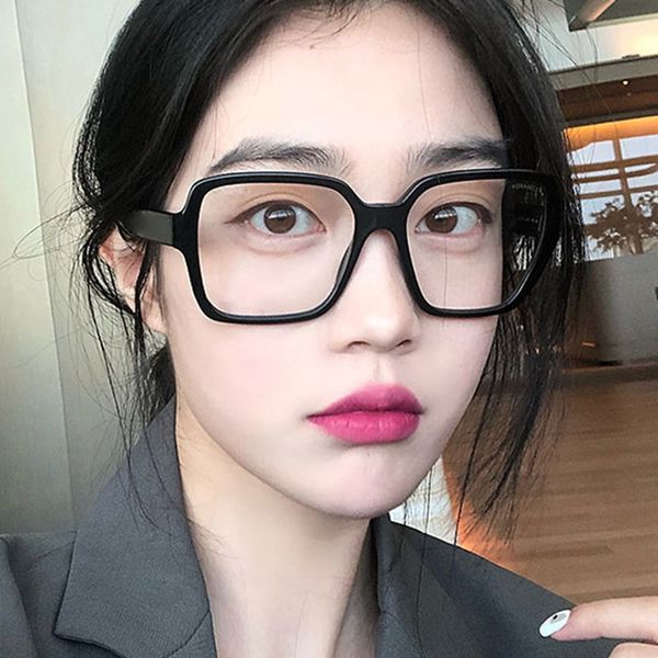 

2020 new clear women and men eyeglasses classic plastic optical myopia glasses retro square anti-blue light computer eye glasses, Black
