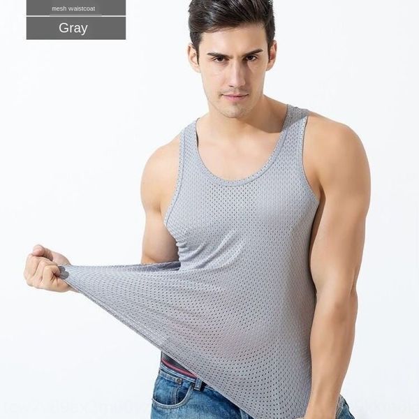 

gojh0 men' ice silk mesh fitness hurdle slim fit breathable sports sweat sweat sportswearbase thin men' ice silk mesh vest fitne, White;black
