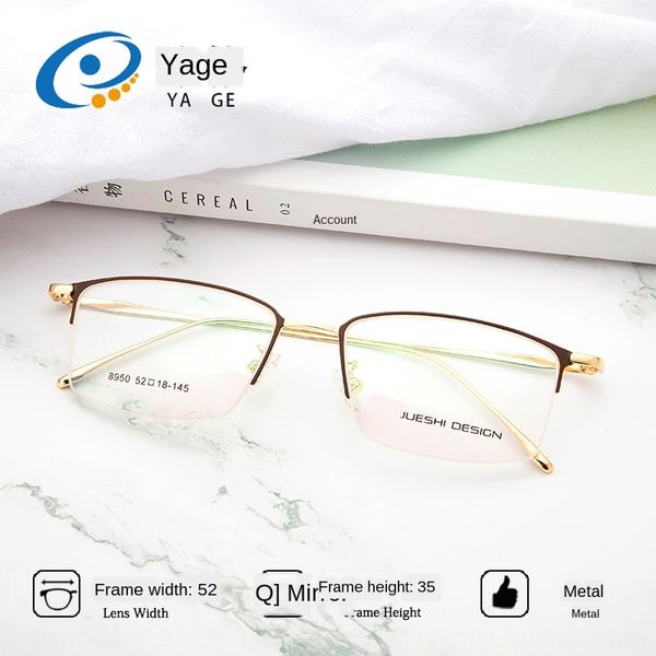 

jagger e8950 myopia men's half frame ultra light business frame korean fashion new myopia glasses glasses style, Silver