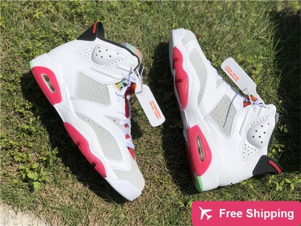 

2020 release authentic 6 hare basketball shoes men neutral grey white true red black bugs bunny 6s trainers sneakers ct8529 -062 with ori