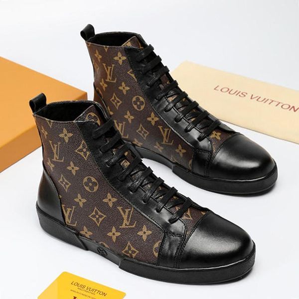 

luxury mens shoes boots trainers sneakers leather platform casual chaussures pour hommes tattoo sneaker boot mens shoes fashion ankle boots, Black