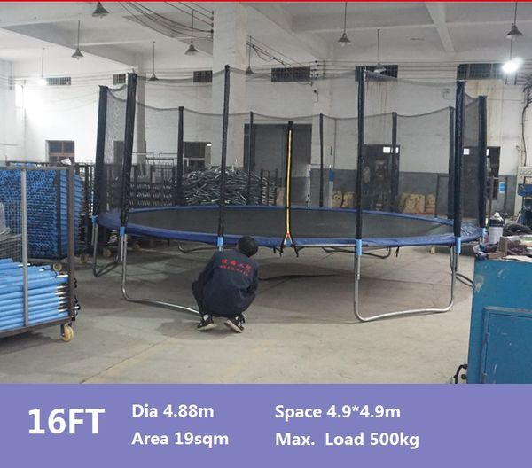 

большой trampoline 16ft с лестницей и степенью защиты оболочки сша запасов открытый jumping площадка для взрослых / детей упражнение family