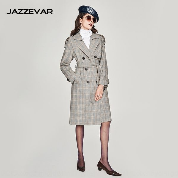 

women's double-breasted lengthened suit fall/winter new bird style suit women's coat windbreaker coat windbreaker, Tan;black